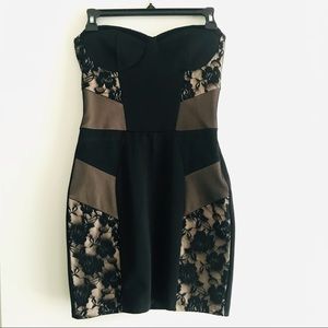 ASOS Strapless Black Lace Dress